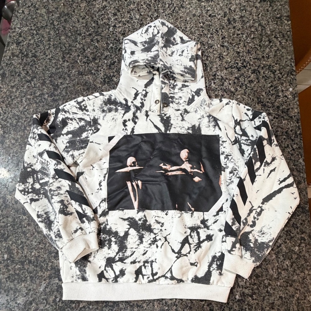 Off-White c/o Virgil Abloh Early Era Caravaggio Marble Acid Wash Hoodie
